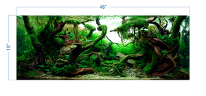Aquarium Background Tropical Aquascape - vinyl graphic adhesive AQ0036