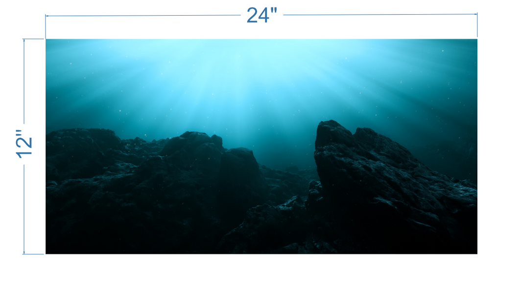 Aquarium Background Underwater Rocks 2 - vinyl graphic adhesive AQ0032