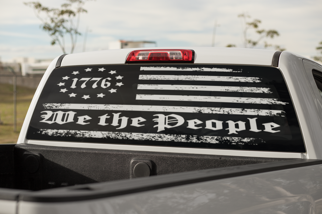Truck Decal Back Window - We the people - perforated vinyl TBW044