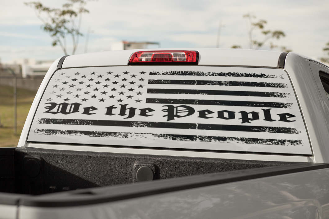 Truck Decal Back Window - We the people - perforated vinyl TBW043