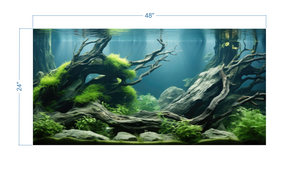 Aquarium Background Underwater Forest 2 - vinyl graphic adhesive AQ0045