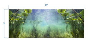 Aquarium Background Water Lily, Underwater Pound - vinyl graphic adhesive AQ0039