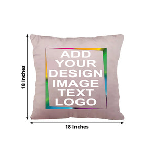 Personalized Throw Pillow Cover - Custom Text Photo - max print 13" x 13"