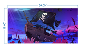 Aquarium Background Pirate Ship Underwater  - vinyl graphic adhesive AQ0029