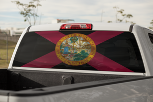 Truck Decal Back Window - Black Out Florida State Flag - perforated vinyl TBW024