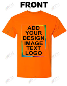 Safety Orange Custom Print T-Shirt
