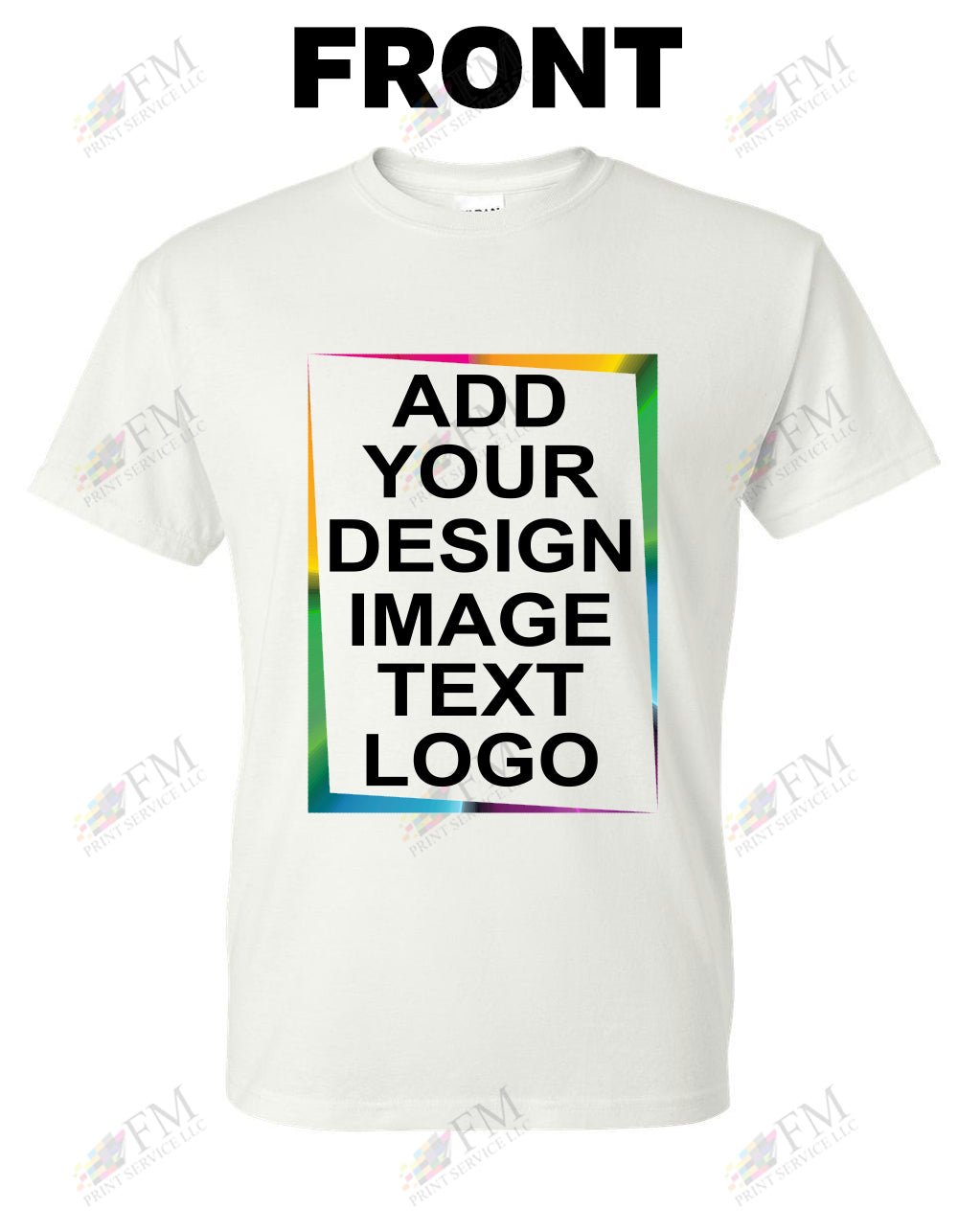White Custom Print T-Shirt