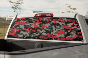 Truck Decal Back Window - Military Camo 5 - perforated vinyl TBW055