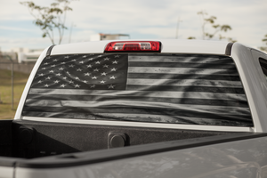 Truck Decal Back Window - American Flag - perforated vinyl TBW001-B