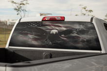 Load image into Gallery viewer, Truck Decal Back Window - Bald Eagle and USA flag - perforated vinyl TBW031
