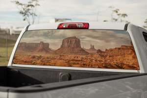 Truck Decal Back Window - Monument Valley - perforated vinyl TBW034