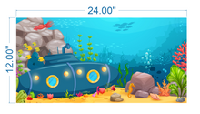 Load image into Gallery viewer, Aquarium Background Cartoon Underwater Landscape2- vinyl graphic adhesive AQ0023
