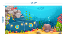 Load image into Gallery viewer, Aquarium Background Cartoon Underwater Landscape2- vinyl graphic adhesive AQ0023
