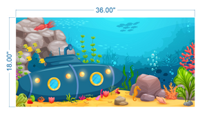 Aquarium Background Cartoon Underwater Landscape2- vinyl graphic adhesive AQ0023