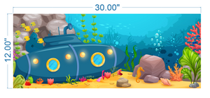 Aquarium Background Cartoon Underwater Landscape2- vinyl graphic adhesive AQ0023