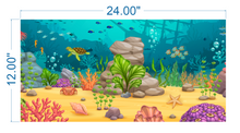 Load image into Gallery viewer, Aquarium Background Cartoon Underwater Landscape - vinyl graphic adhesive AQ0020
